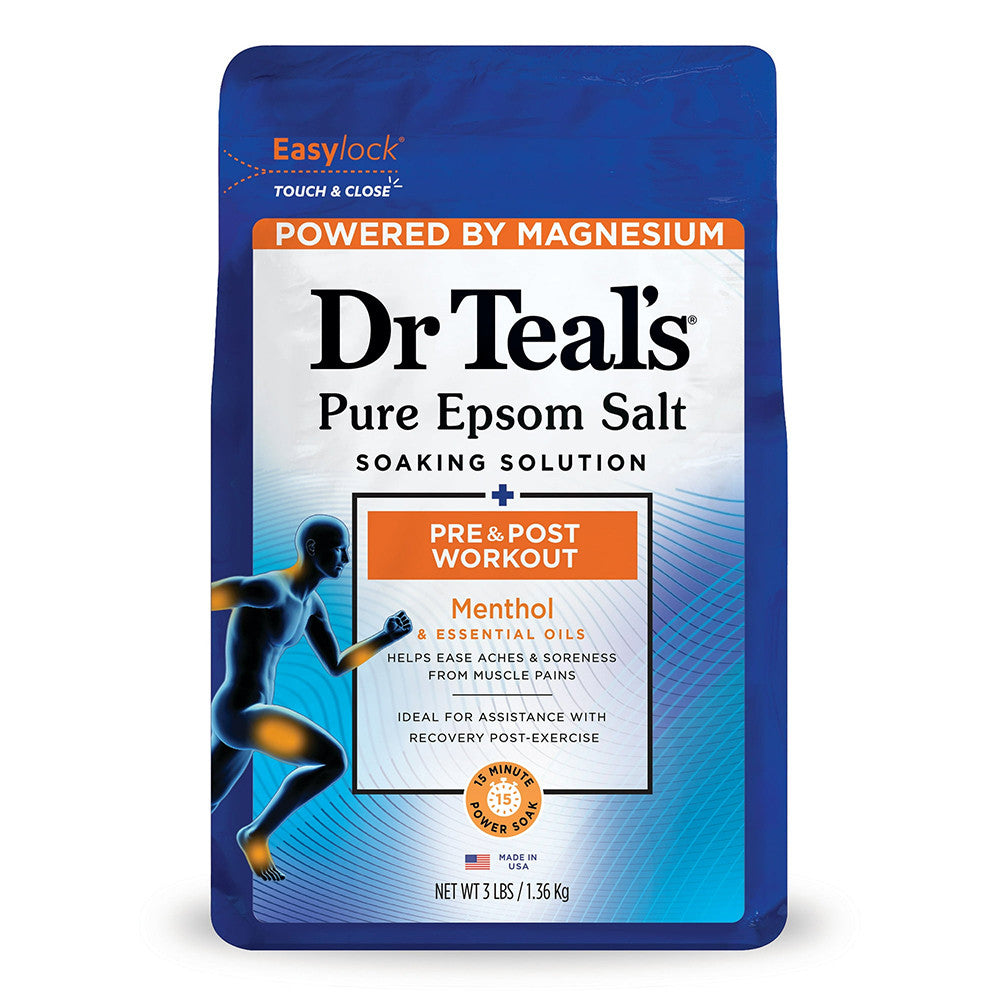 Dr Teals Pure Epsom Salt Soaking Solution with Sulfate and Menthol, 3 Lb